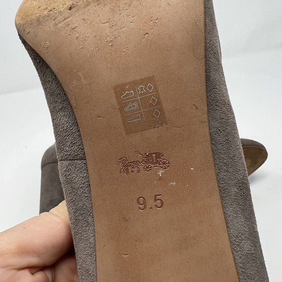Women's Coach 3" Block Heels Size 9.5 Grey Suede Shoes - Picture 7 of 10
